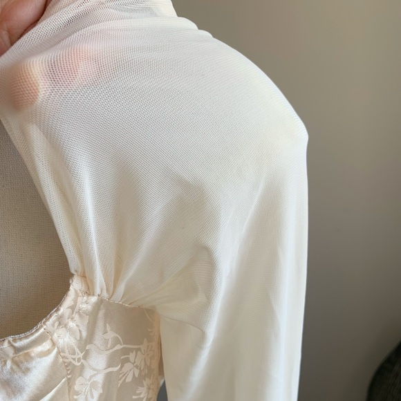 Princess Tulle Satin Dress Pearl Waist Champagne S M - Picture 5 of 7